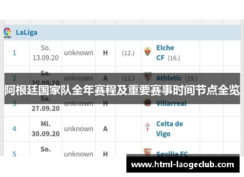 阿根廷国家队全年赛程及重要赛事时间节点全览